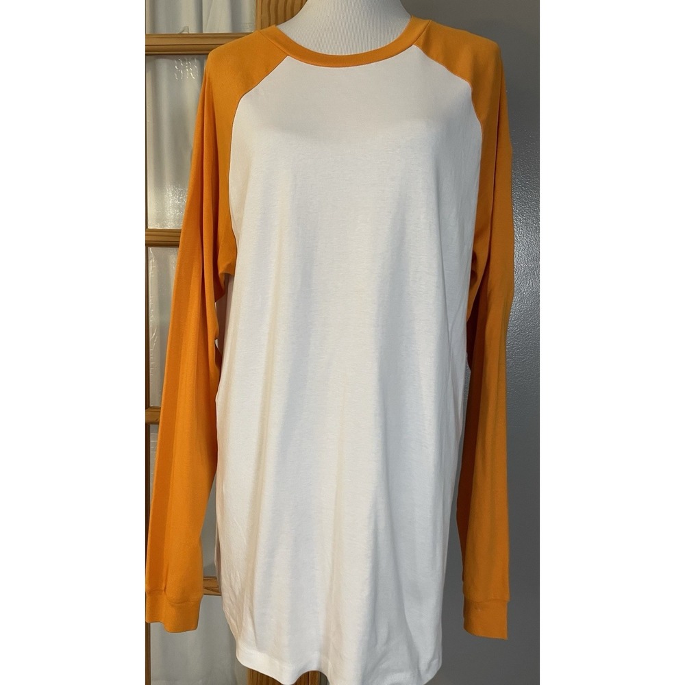 Topshop Mini T Shirt Dress Sz 8/10 White Jersey Orange Sleeve Lounge Casual